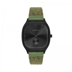 SINCLAIR 42MM GREEN FABRIC STRAP WATCH